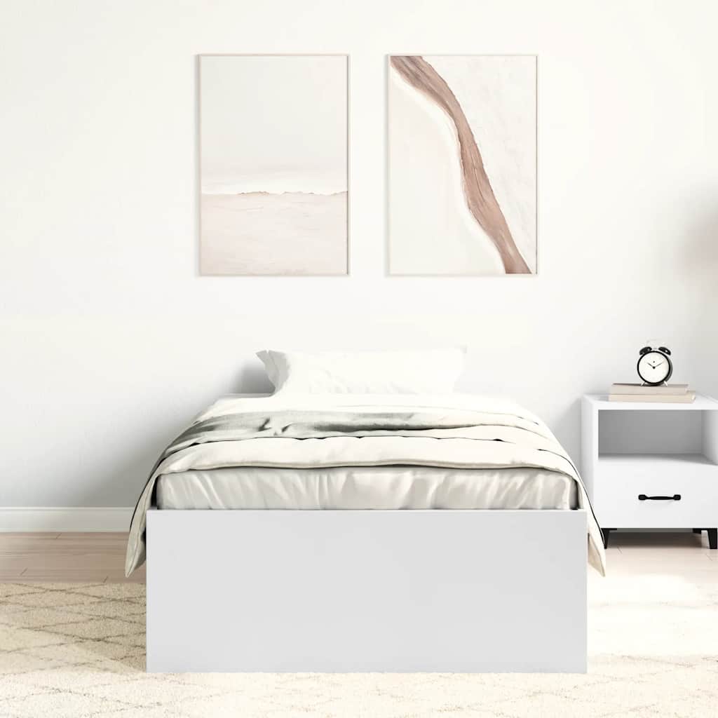 Bed Frame without Mattress White 90x190 cm