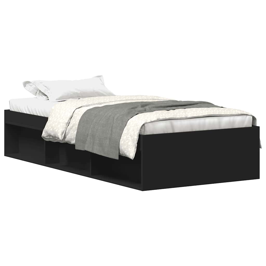 Bed Frame without Mattress Black 90x190 cm