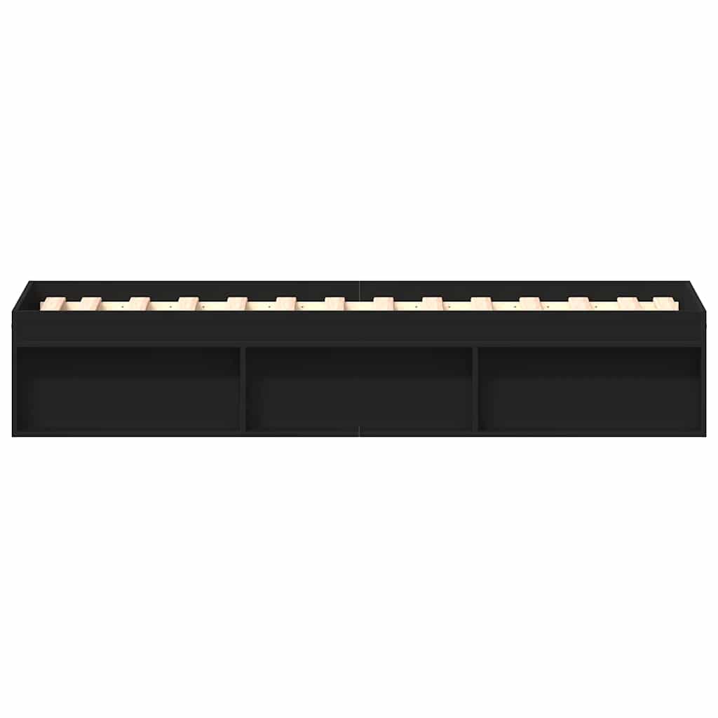 Bed Frame without Mattress Black 90x190 cm