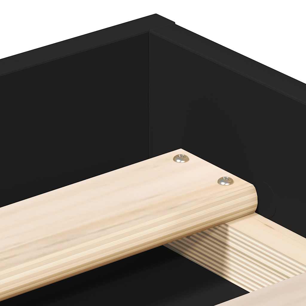 Bed Frame without Mattress Black 90x190 cm