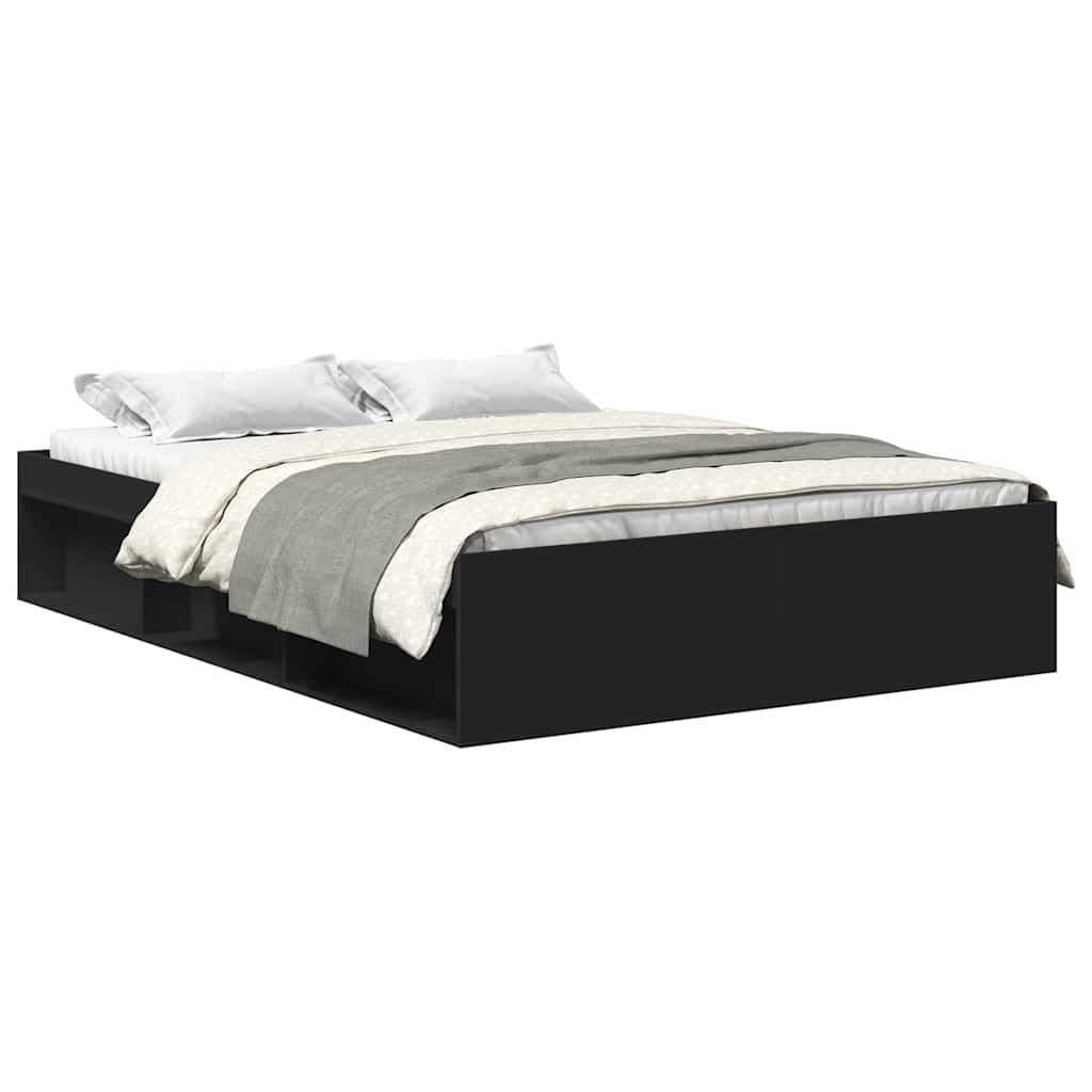 Bed Frame without Mattress Black 150x200 cm