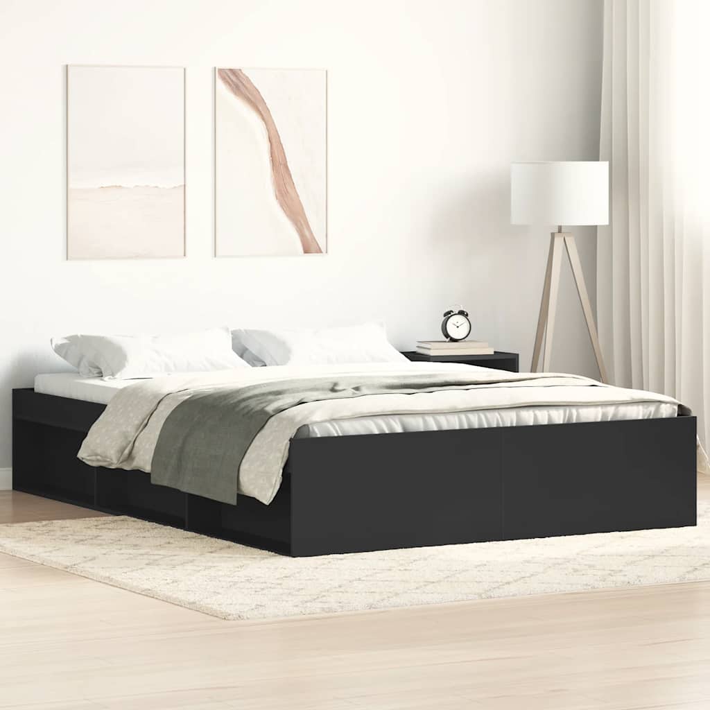 Bed Frame without Mattress Black 150x200 cm