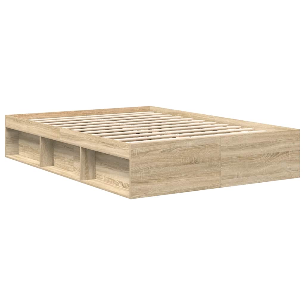 Bed Frame without Mattress Sonoma Oak 150x200 cm