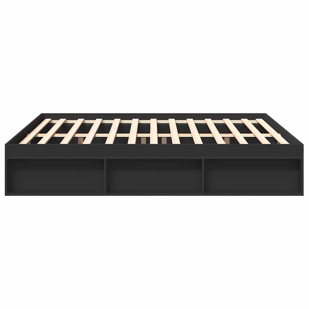 Bed Frame without Mattress Black 183x203 cm King