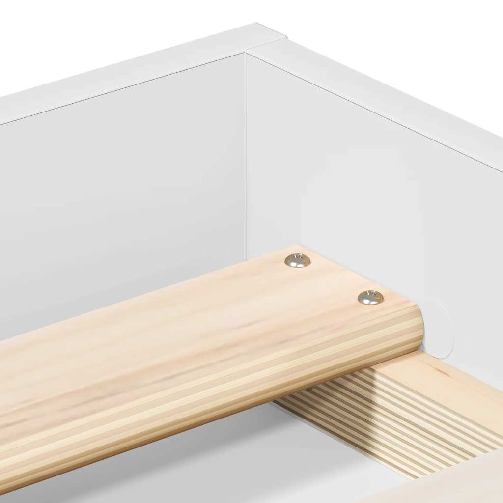 Bed Frame without Mattress White 135x190 cm