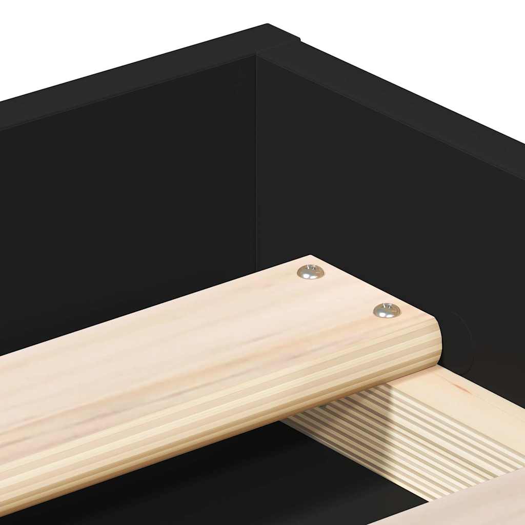 Bed Frame without Mattress Black 135x190 cm