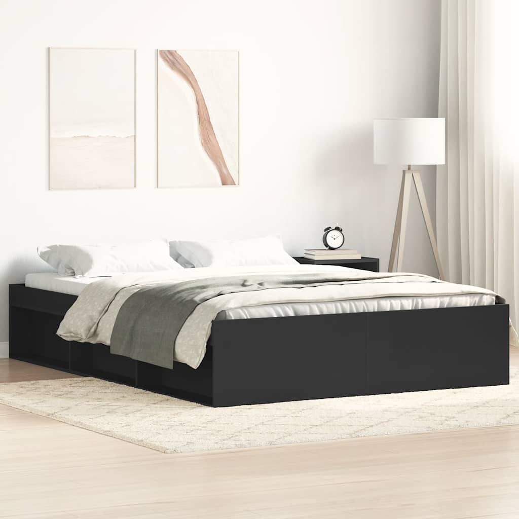 Bed Frame without Mattress Black 135x190 cm