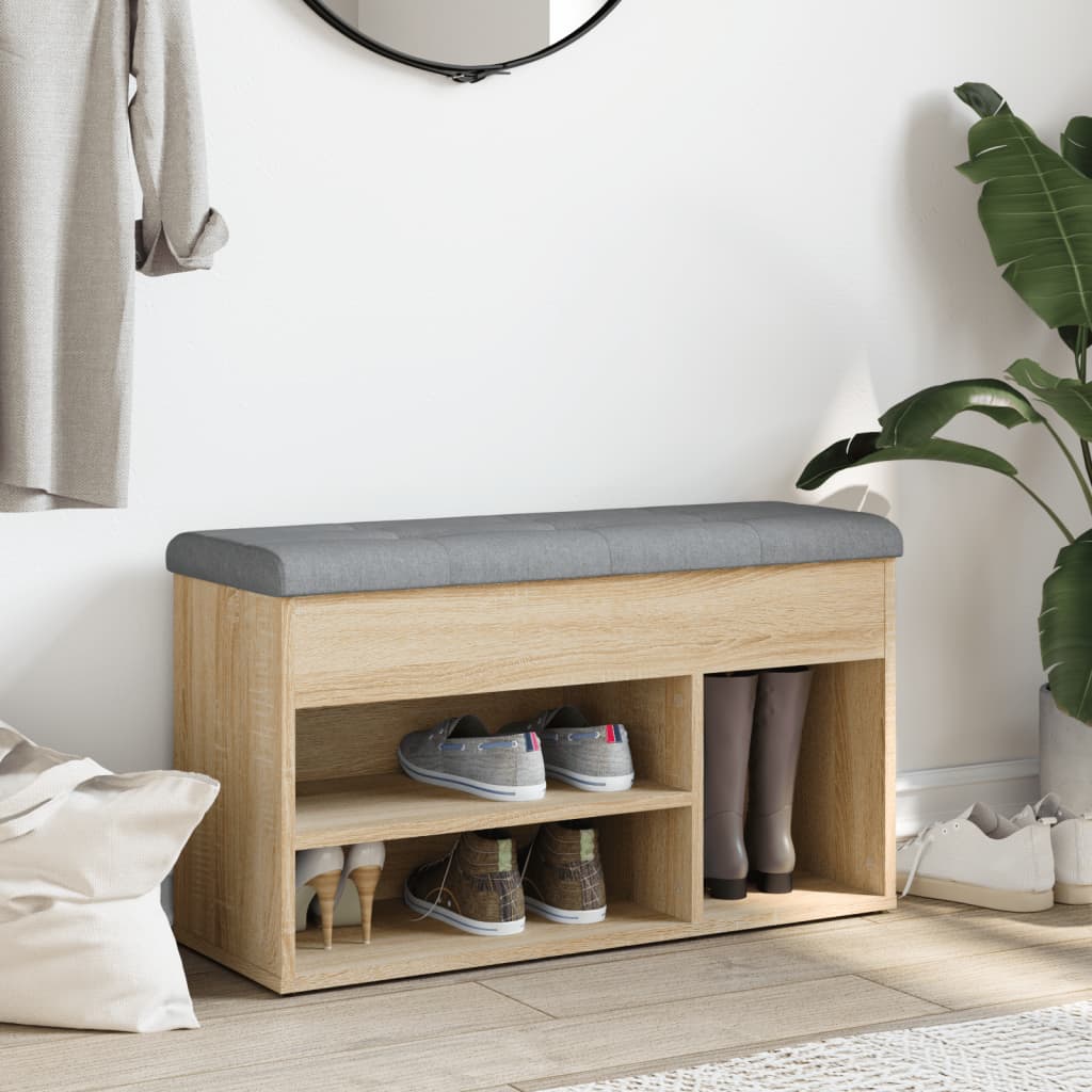 Shoe Bench Sonoma Oak 82x32x45,5 cm Engineered Wood