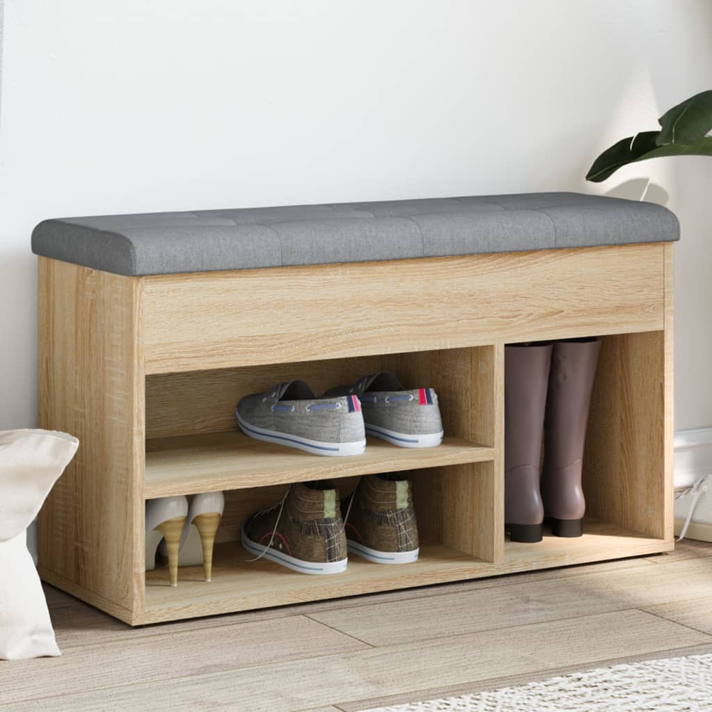 Shoe Bench Sonoma Oak 82x32x45,5 cm Engineered Wood