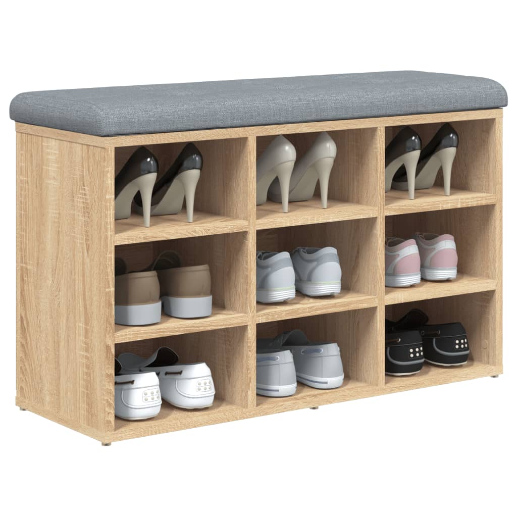 Shoe Bench Sonoma Oak 82x32x50 cm Engineered Wood