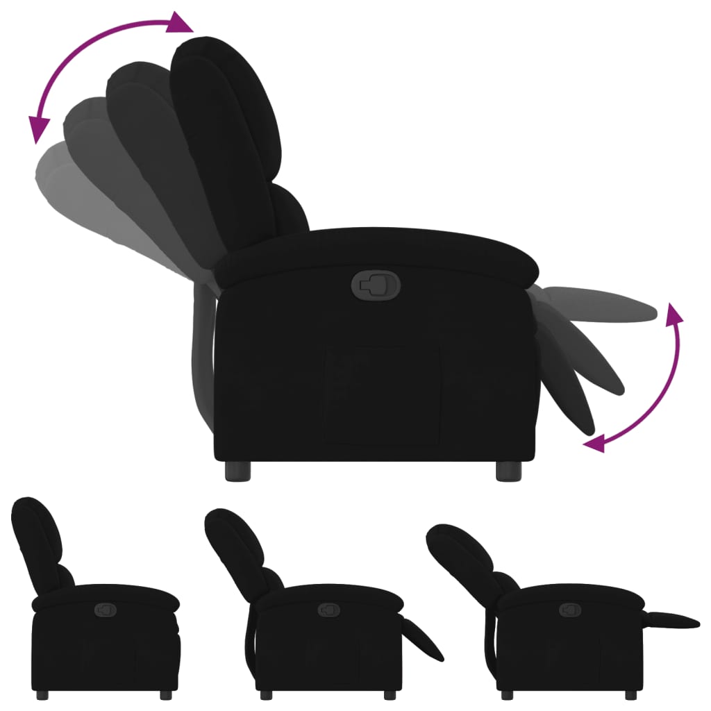 Recliner Chair Black Velvet