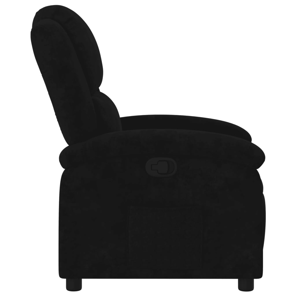 Recliner Chair Black Velvet