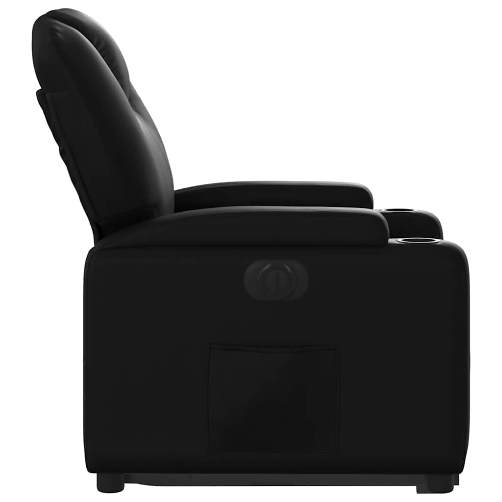 Electric Stand up Recliner Chair Black Faux Leather
