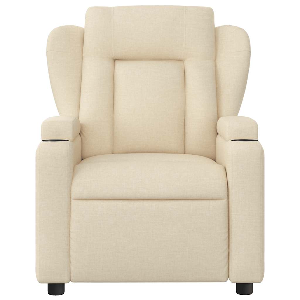 Massage Recliner Chair Cream Fabric