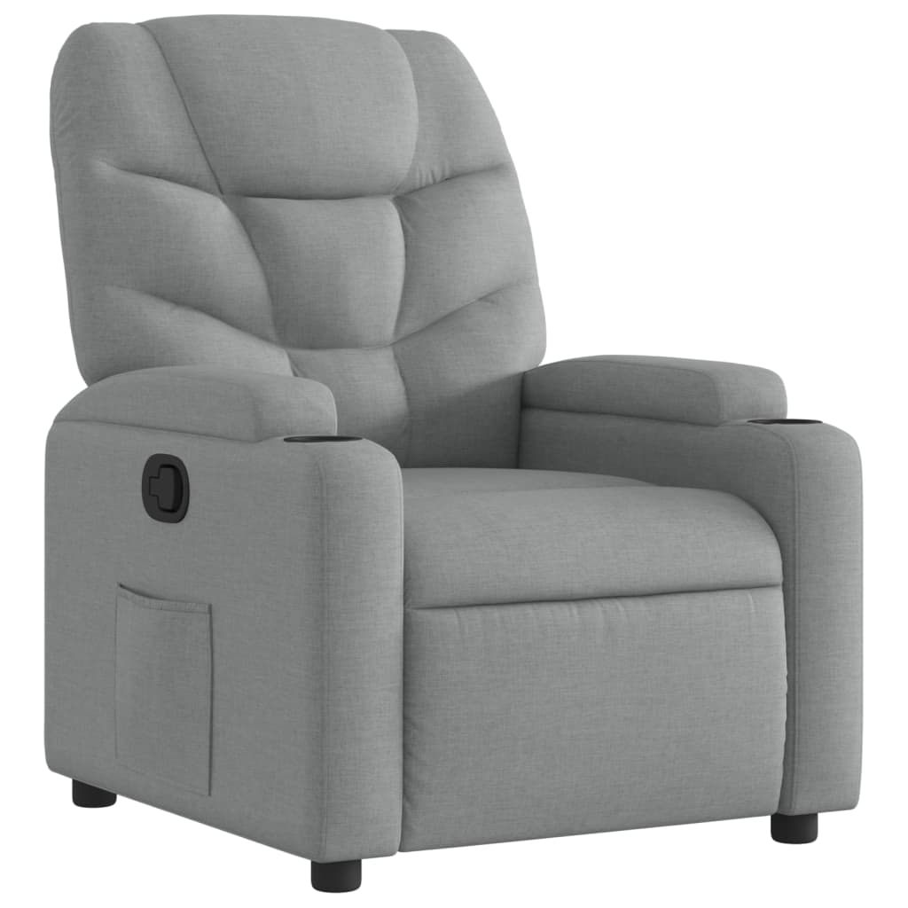 Recliner Chair Light Grey Fabric