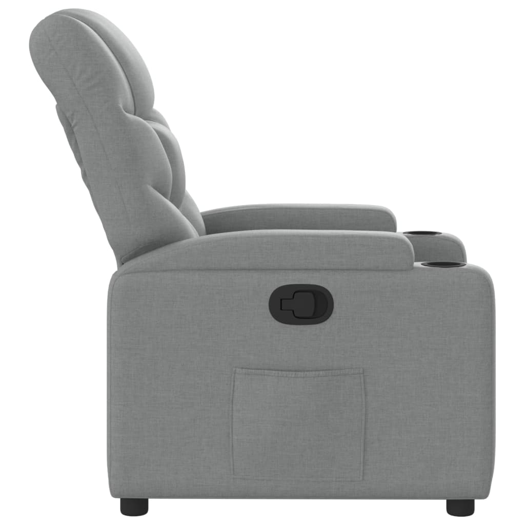 Recliner Chair Light Grey Fabric
