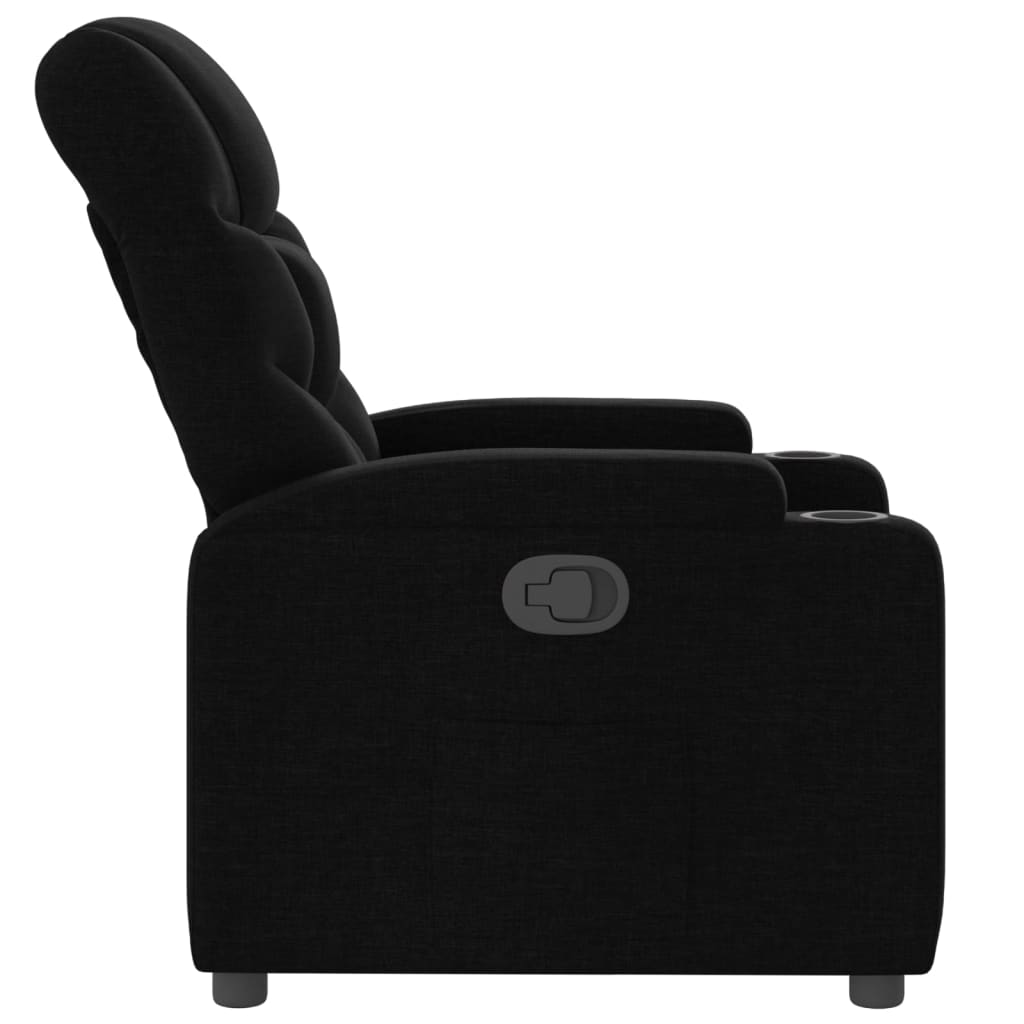 Recliner Chair Black Fabric
