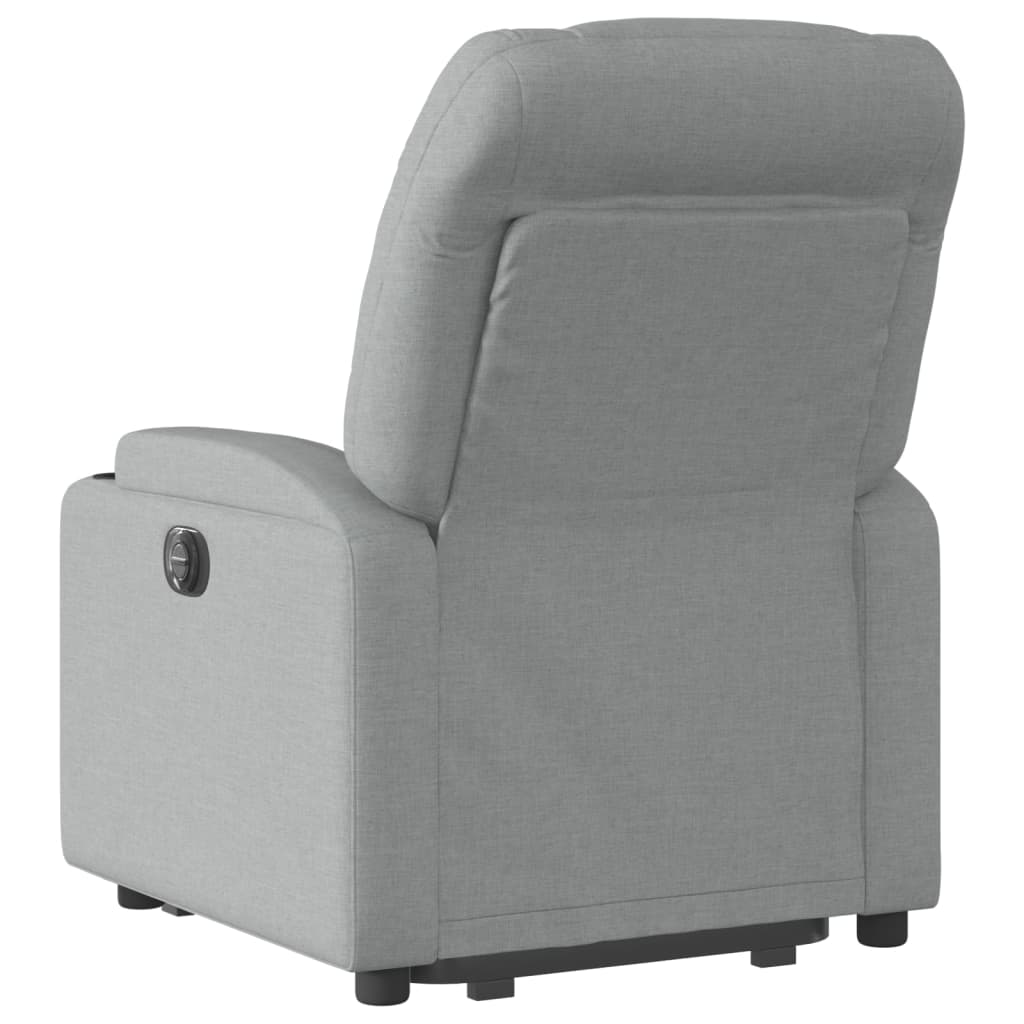 Stand up Recliner Chair Light Grey Fabric