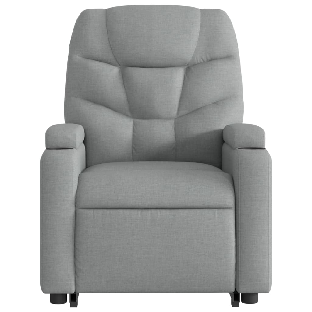 Stand up Recliner Chair Light Grey Fabric