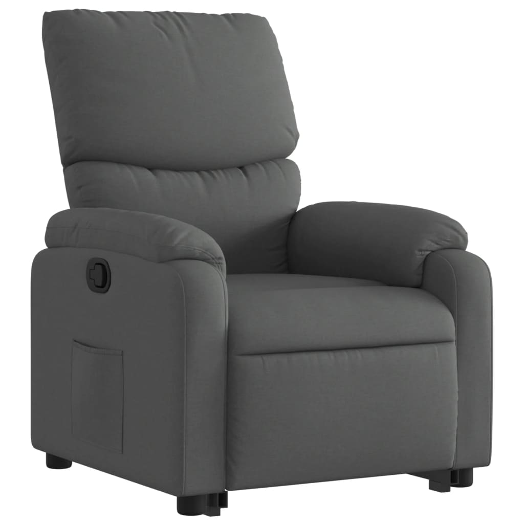 Stand up Recliner Chair Dark Grey Fabric