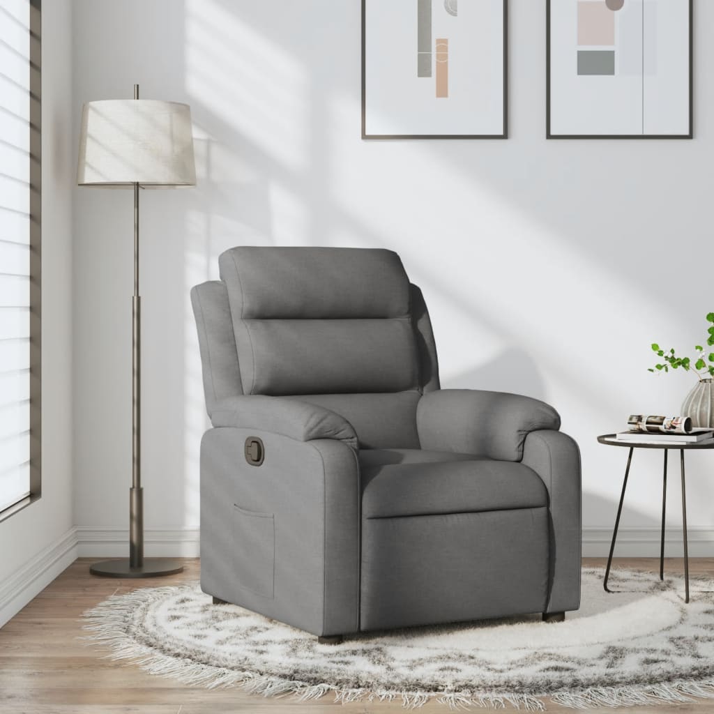 Recliner Chair Dark Grey Fabric