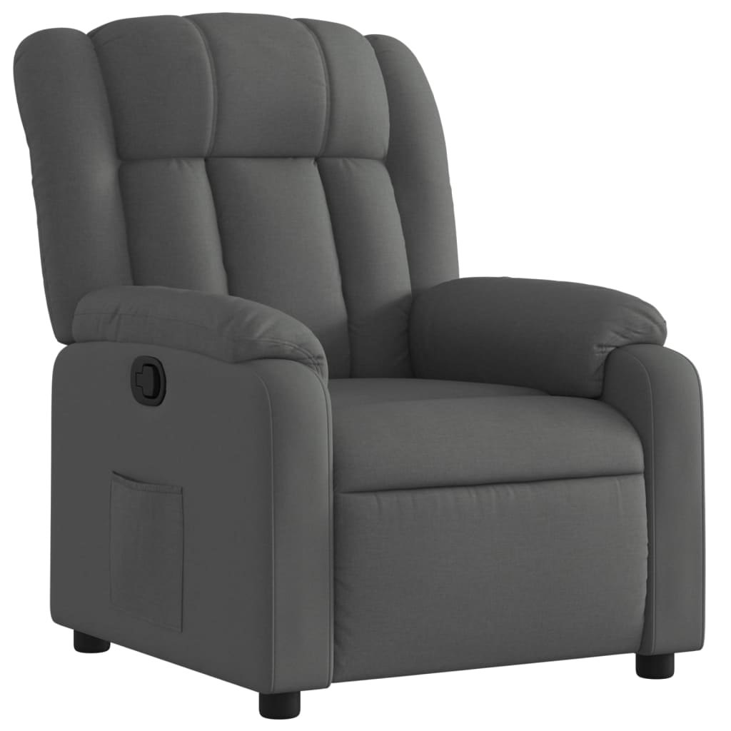 Recliner Chair Dark Grey Fabric