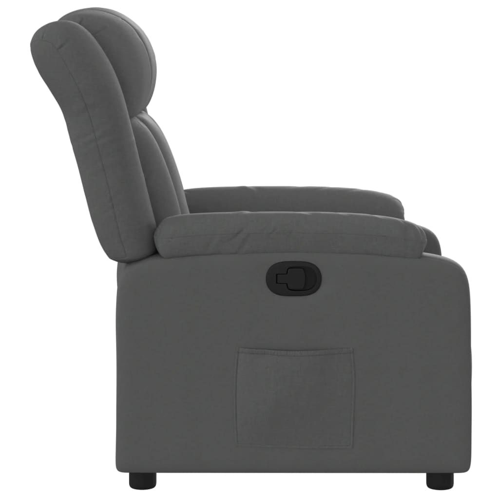 Recliner Chair Dark Grey Fabric