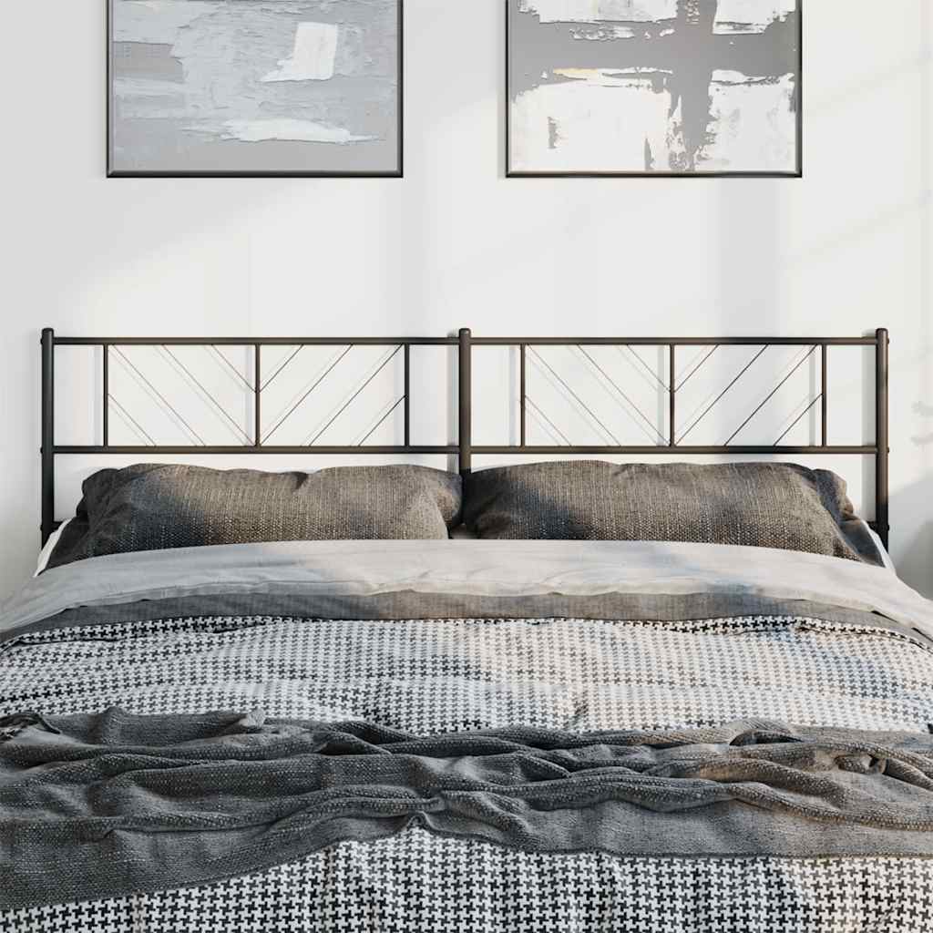 Metal Headboard Black 183 cm King