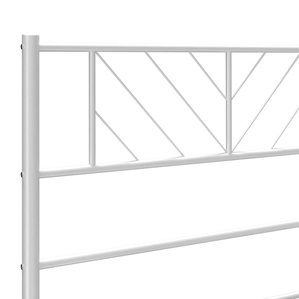 Metal Bed Frame without Mattress with Headboard White 150x200 cm