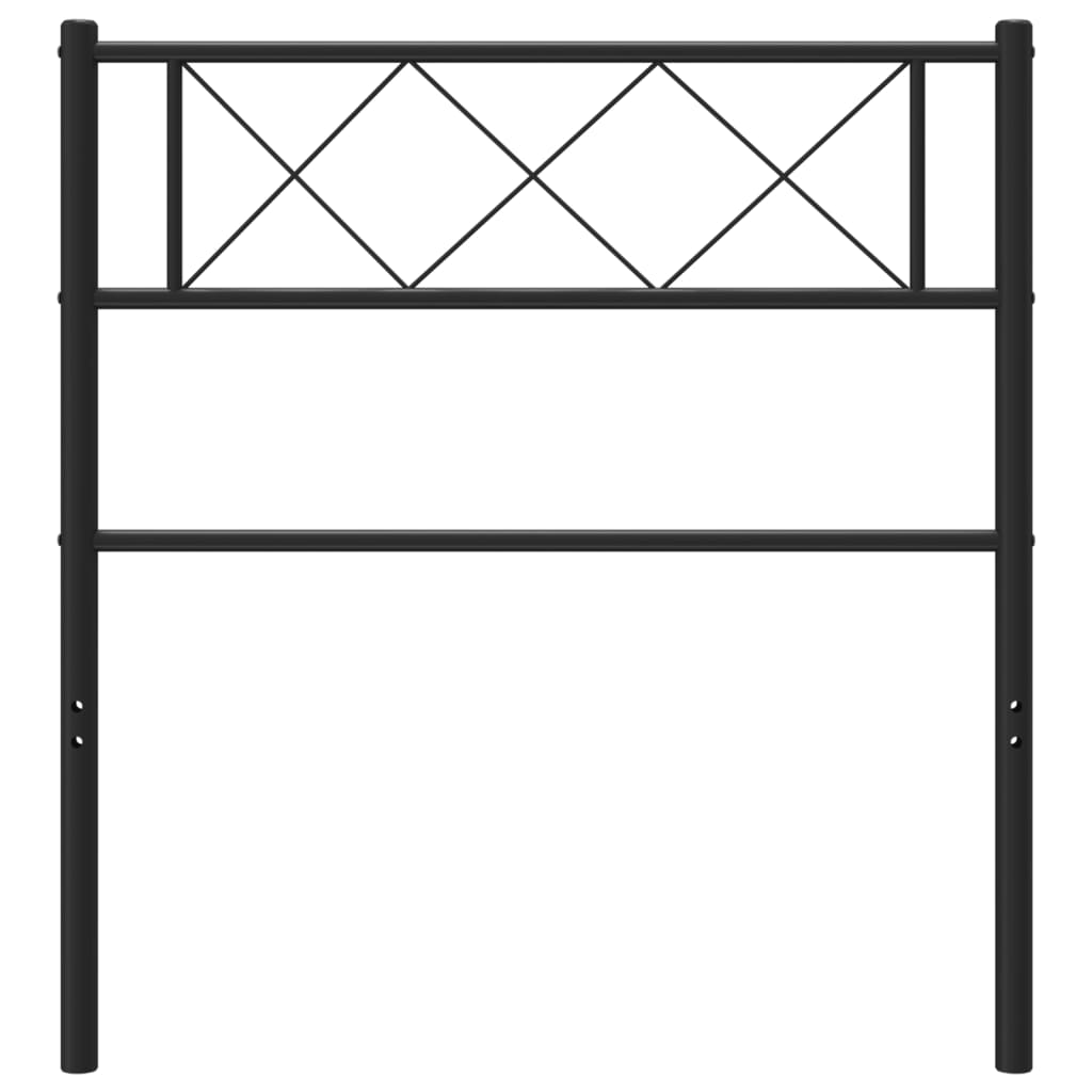 Metal Headboard Black 107 cm King Single