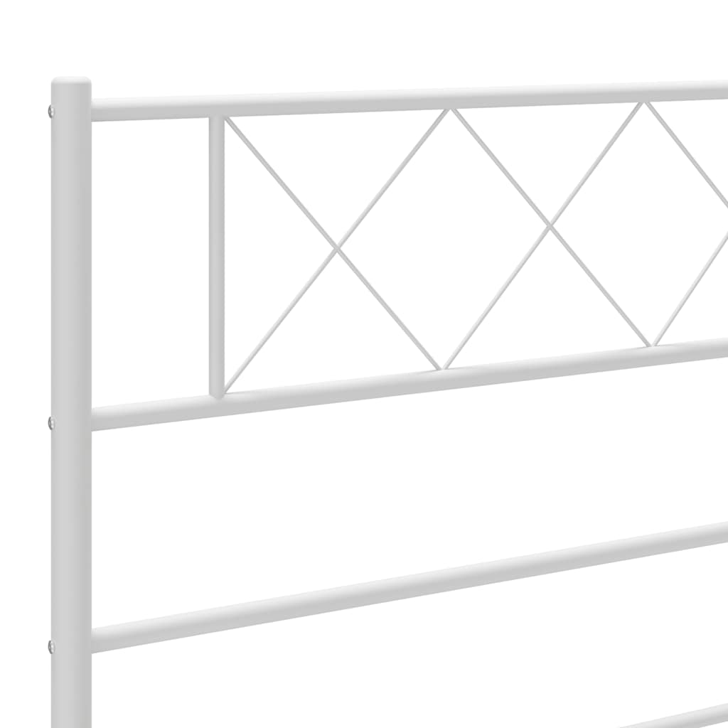 Metal Bed Frame without Mattress with Footboard White 150x200 cm