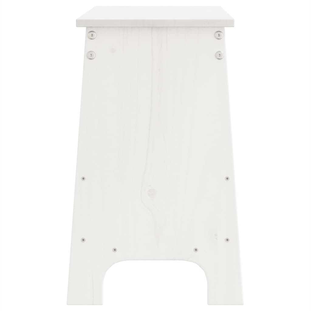 Hall Bench White 100x28x45 cm Solid Wood Pine