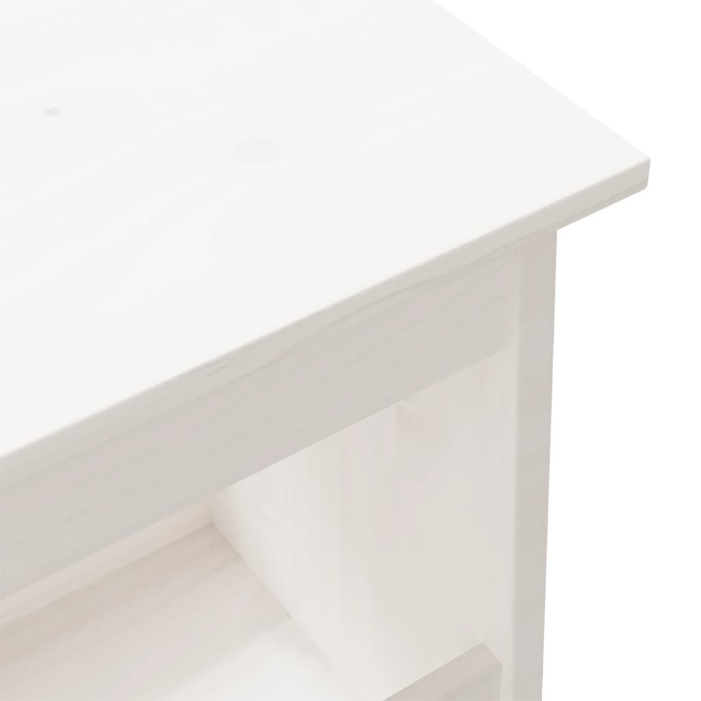 Hall Bench White 100x28x45 cm Solid Wood Pine