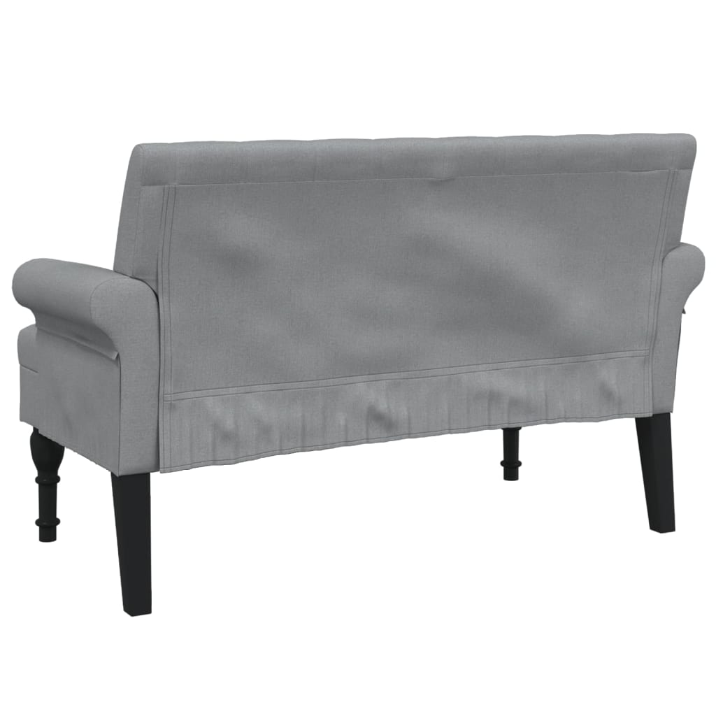 Bench with Backrest Light Grey 120x62x75.5 cm Fabric