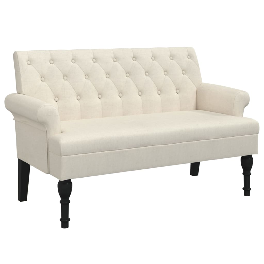 Bench with Backrest 120x62x75.5 cm Linen