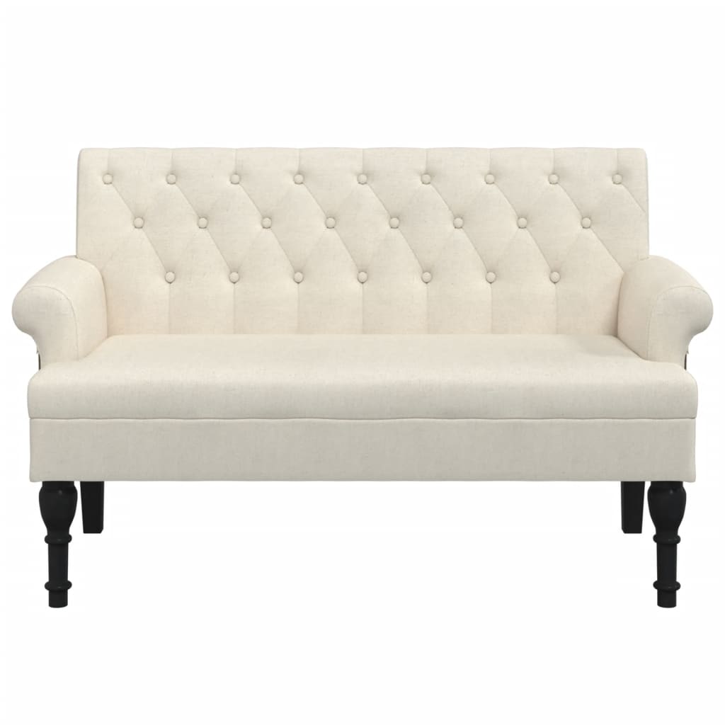 Bench with Backrest 120x62x75.5 cm Linen