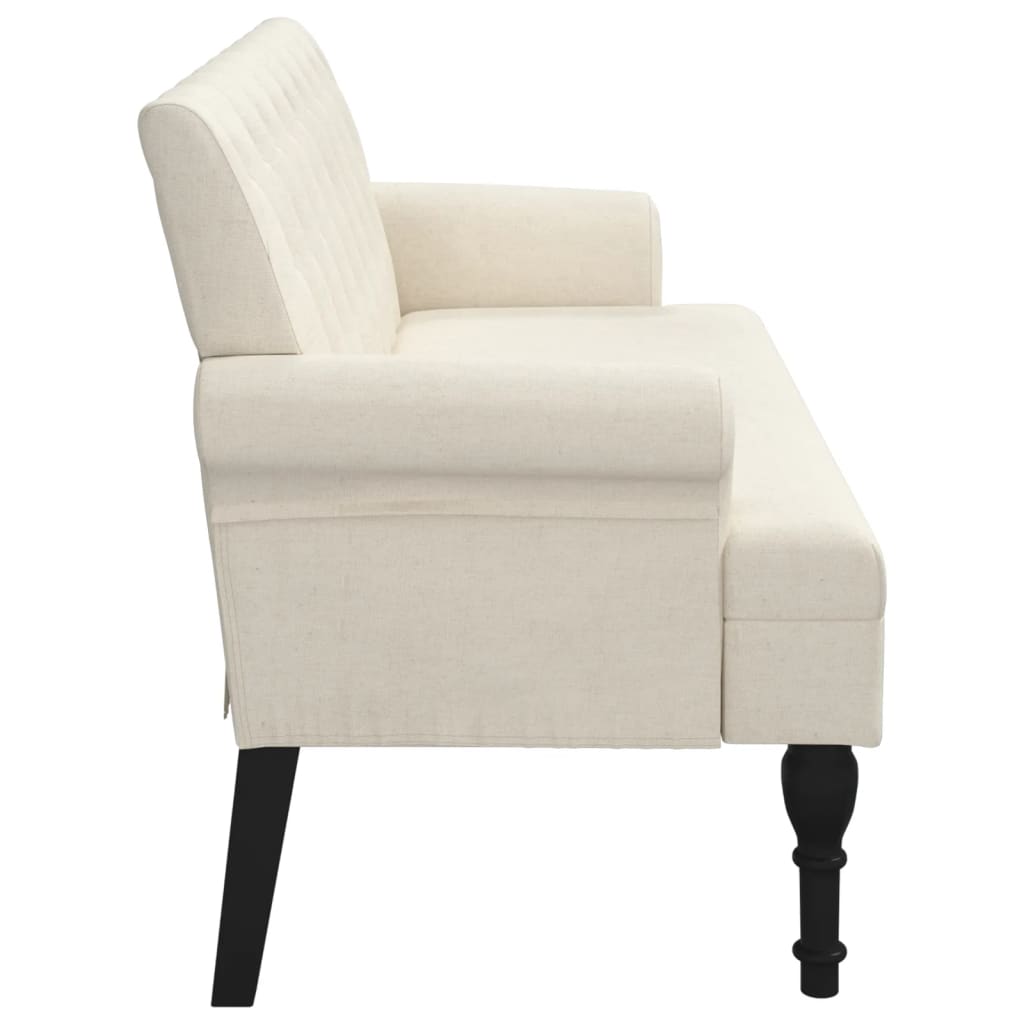 Bench with Backrest 120x62x75.5 cm Linen