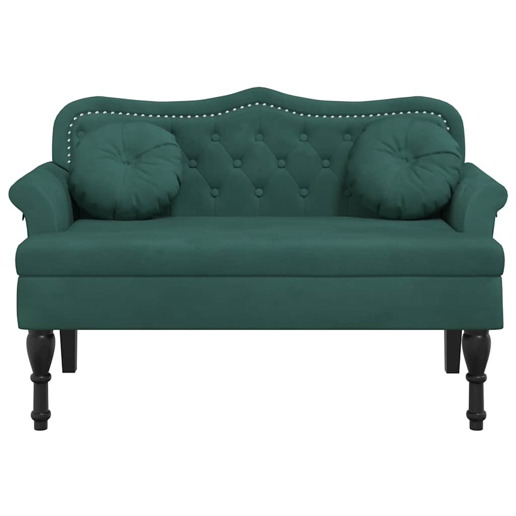 Bench with Cushions Dark Green 120.5x65x75 cm Velvet