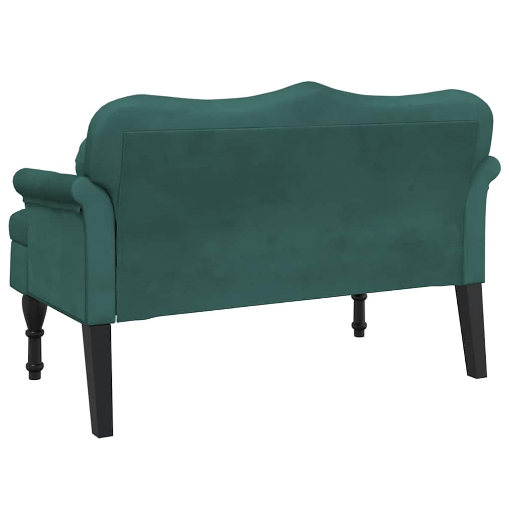 Bench with Cushions Dark Green 120.5x65x75 cm Velvet
