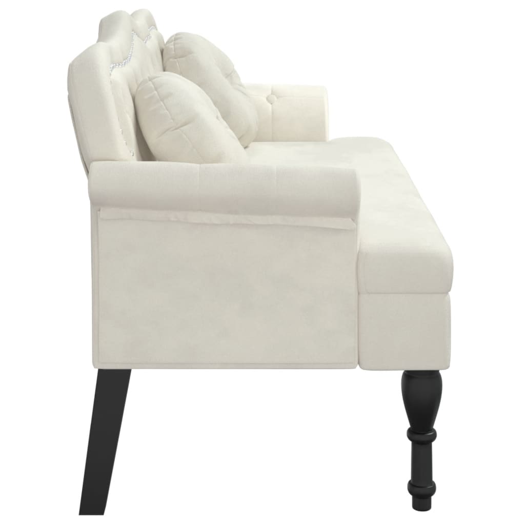 Bench with Cushions Cream 120.5x65x75 cm Velvet