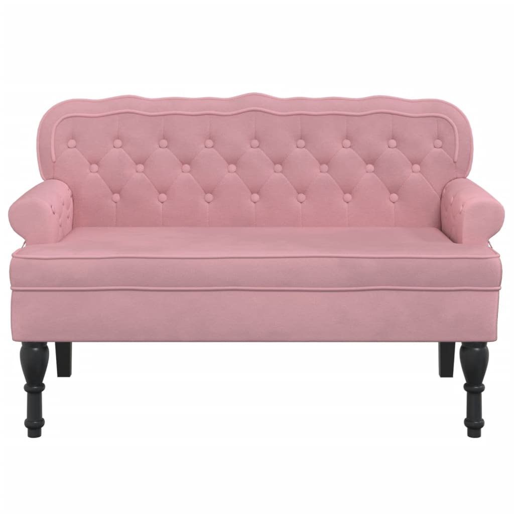 Bench with Backrest Pink 119.5x64.5x75 cm Velvet