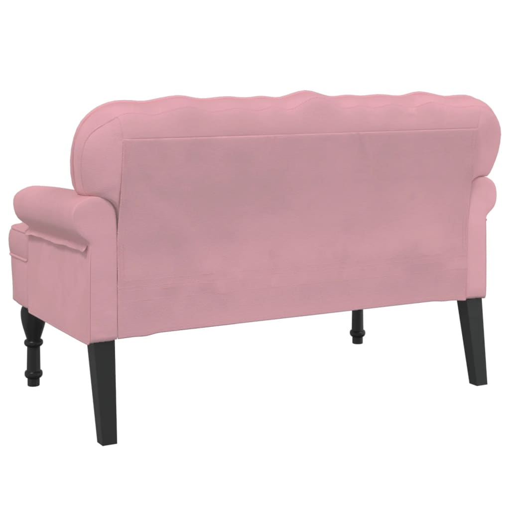 Bench with Backrest Pink 119.5x64.5x75 cm Velvet