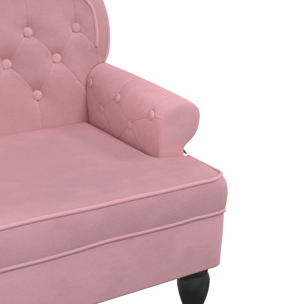 Bench with Backrest Pink 119.5x64.5x75 cm Velvet