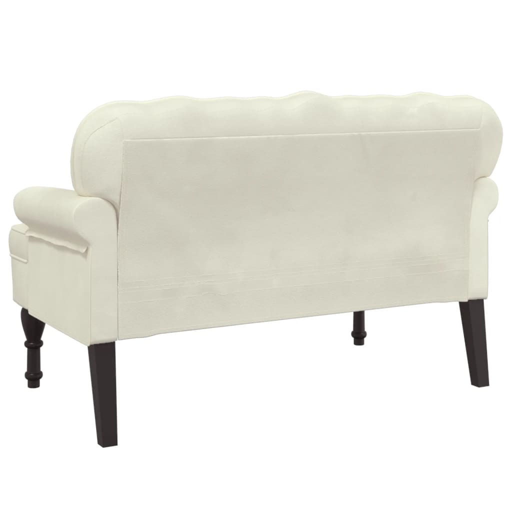 Bench with Backrest Cream 119.5x64.5x75 cm Velvet