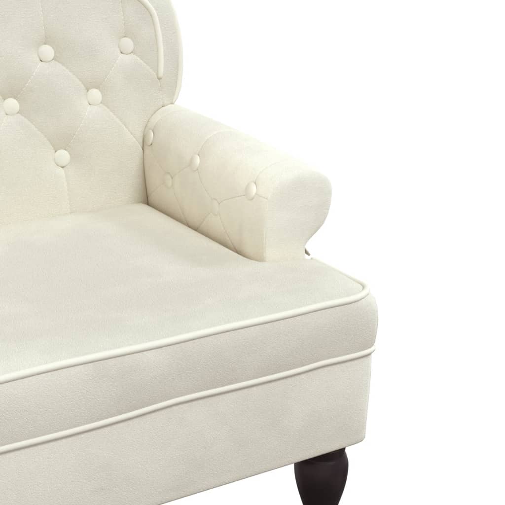Bench with Backrest Cream 119.5x64.5x75 cm Velvet