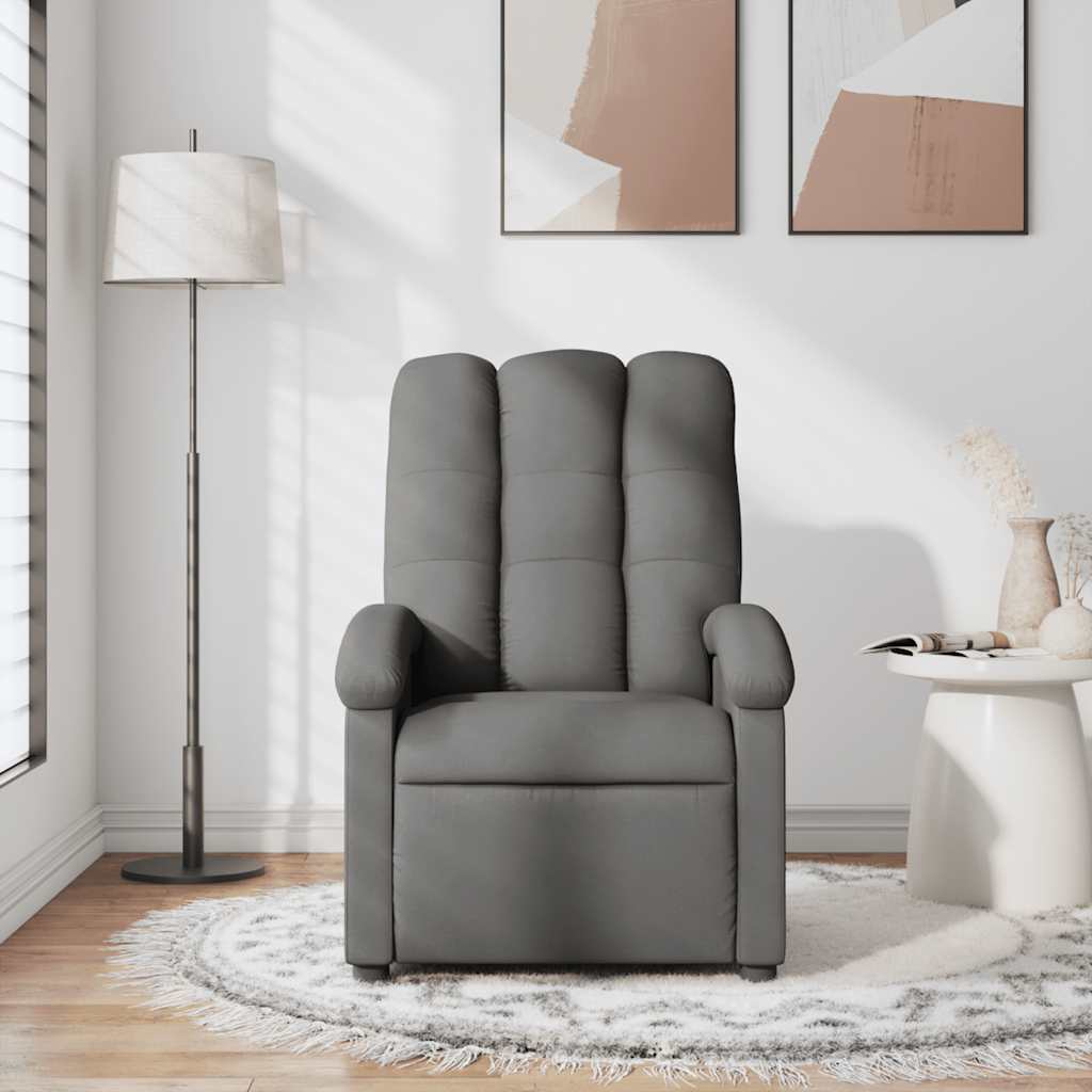 Massage Recliner Chair Dark Grey Fabric