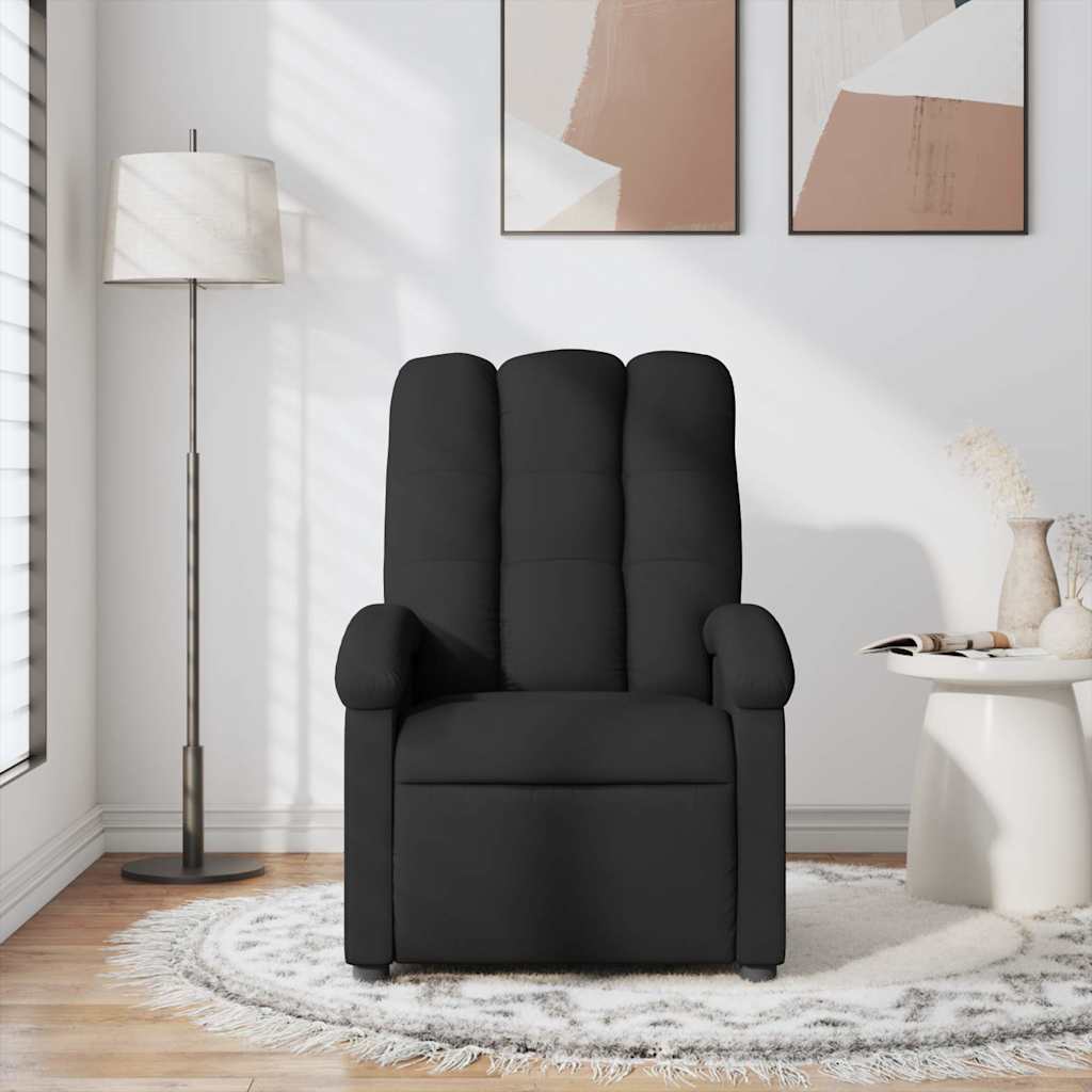 Massage Recliner Chair Black Fabric