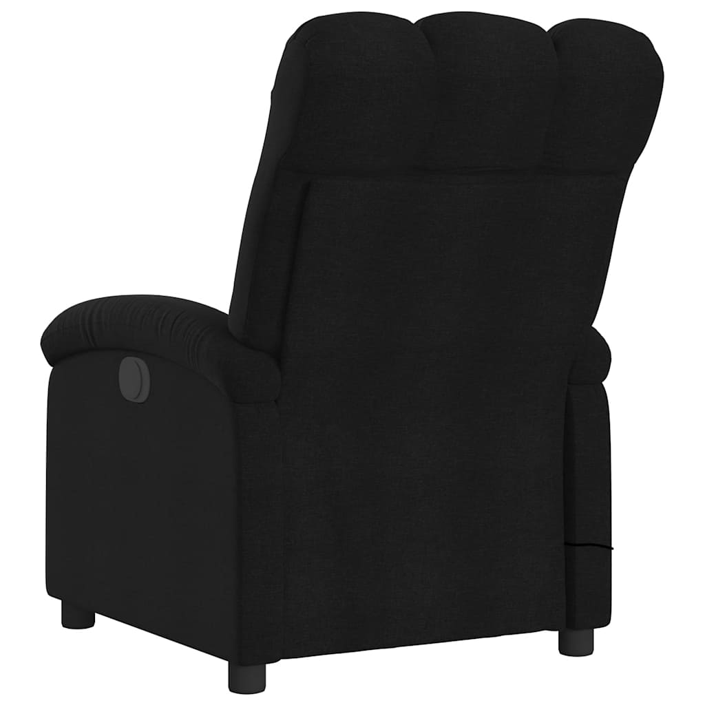 Massage Recliner Chair Black Fabric