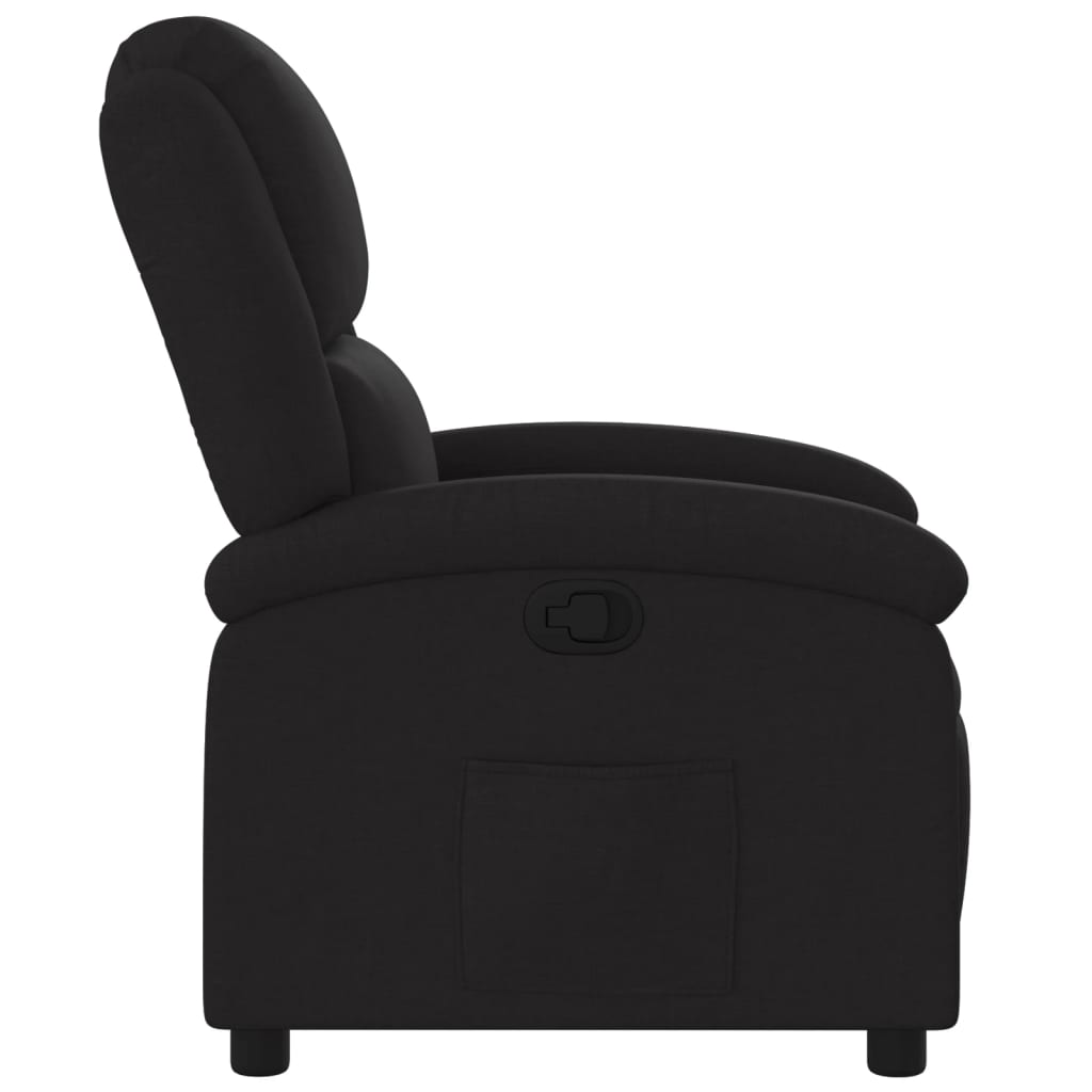 Recliner Chair Black Fabric