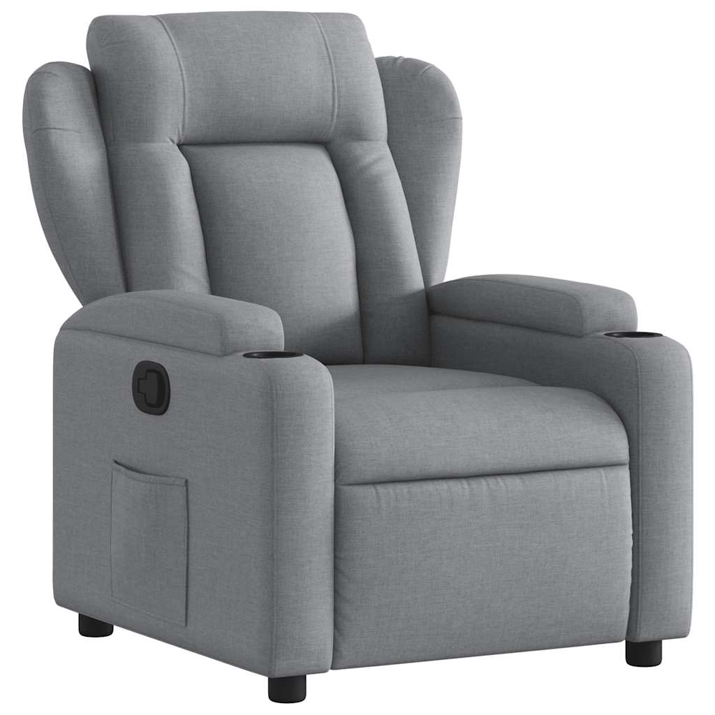 Recliner Chair Light Grey Fabric